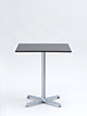 Bistrotisch für Außenbereich 70 x 70 cm, Höhe 73 cm
Tischplatte Compact-Schichtstoff, Qualität ESTERNO, anthrazit, Kern schwarz
Tischsäule/Kreuzfuß pulverbeschichtet weißalu