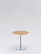 Beistelltisch Ø 45 cm, Höhe 45 cm
Tischplatte MDF furniert, Eiche natur
Tischsäule/Tellerfuß verchromt