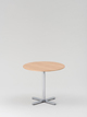 Beistelltisch Ø 45 cm, Höhe 40 cm
Tischplatte MDF furniert, Eiche natur
Tischsäule/Kreuzfuß verchromt
