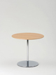 Beistelltisch Ø 55 cm, Höhe 50 cm
Tischplatte MDF furniert, Eiche natur
Tischsäule/Tellerfuß verchromt