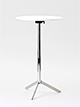 Einsäulentisch Ø 70 cm, Höhe 74 cm
Tischplatte Compact-Schichtstoff anthrazit, Kern schwarz
Tischsäule/Dreibeinfuß verchromt