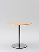 Bistrotisch Ø 75 cm, Höhe 74 cm
Tischplatte Massivholz, Eiche natur
Tischsäule matt verchromt, Tellerfuß INOX geprägt