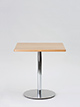 Bistrotisch 70 x 70 cm, Höhe 73 cm
Tischplatte massiv, Eiche natur
Tischsäule verchromt, Tellerfuß INOX geprägt