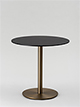 Bistrotisch Ø 75 cm, Höhe 73 cm
Tischplatte MDF pulverbeschichtet schwarz
Tellerfuß und Tischsäule Antik Messing
